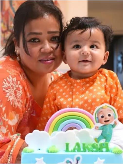 Twinning in orange, this picture from Lakshya's birthday celebration gives major mother-son goals.