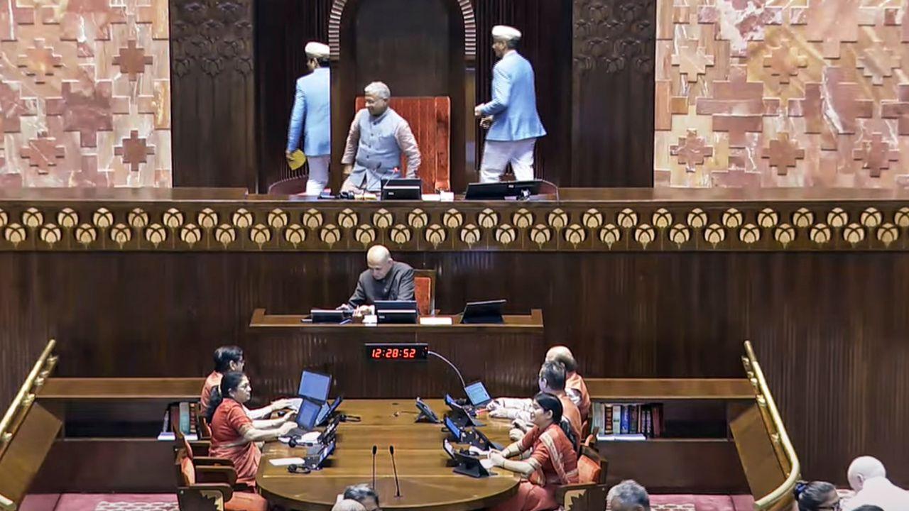 The Rajya Sabha was adjourned for the day on Thursday shortly after reassembling for the post-lunch session. (Pics/PTI)