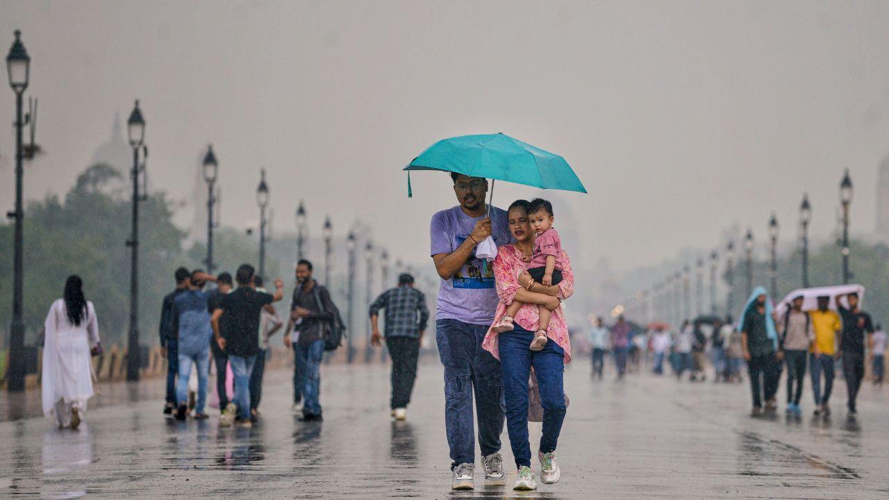 In Photos: Heavy rains lashed parts of Delhi; temperature drops significantly