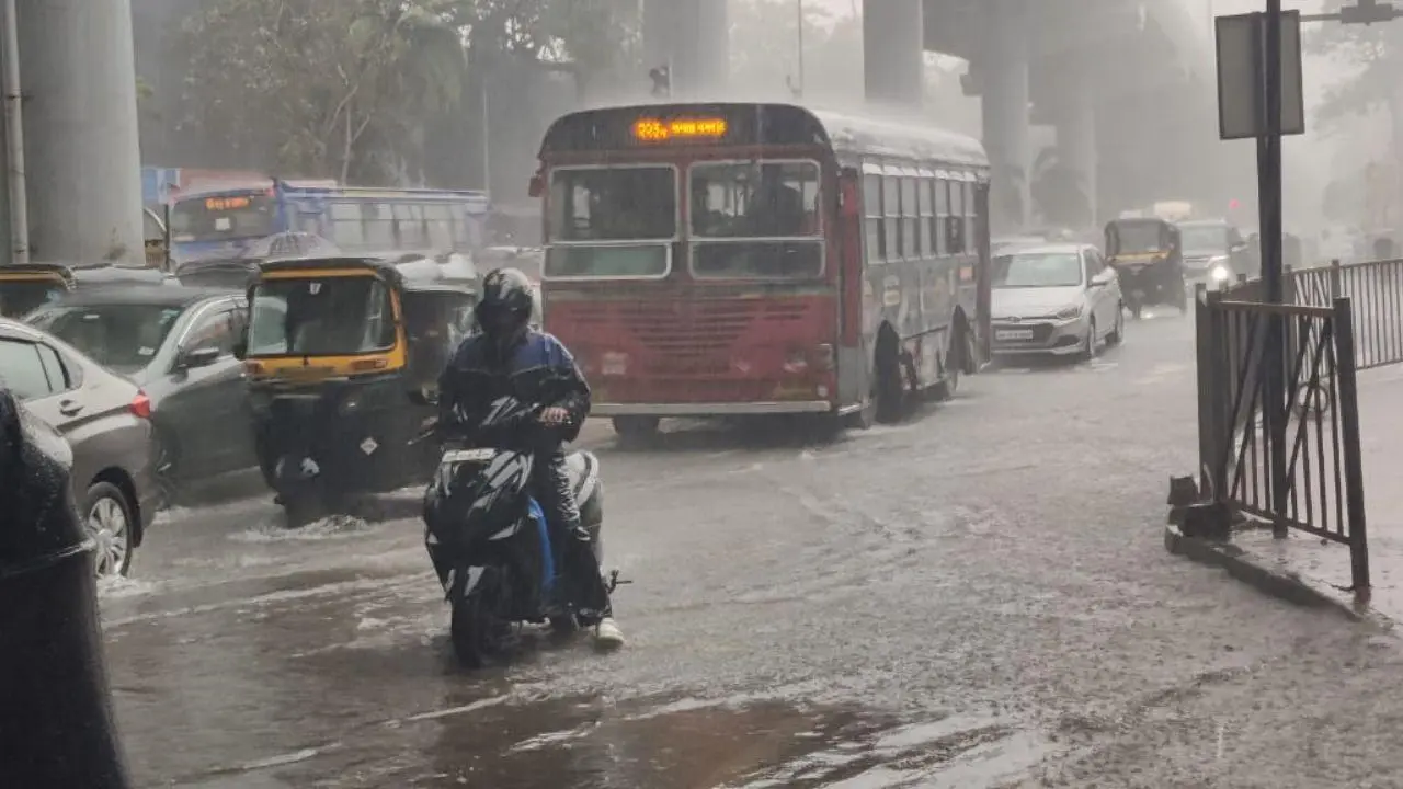In Photos: Heavy rain lashes parts of Mumbai; IMD issues orange alert