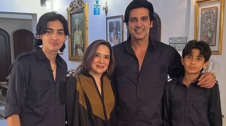 Zayed Khan often shares pictures with his family from their Eid celebrations, and this is one of them. The way they twin in black is adorable.
