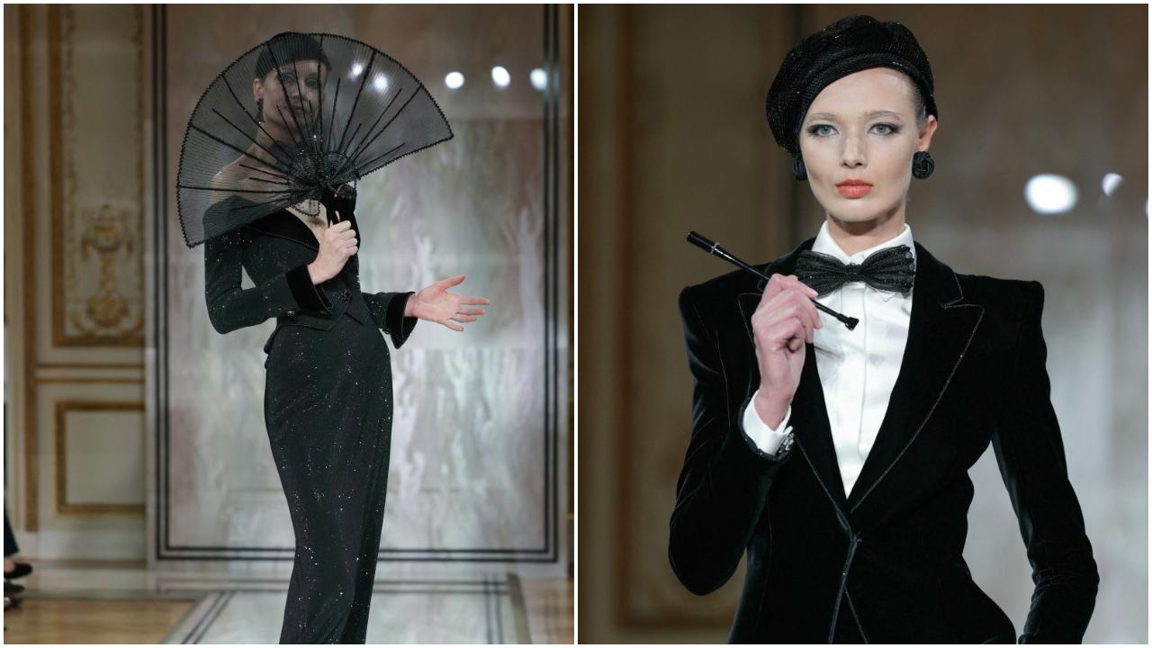 Models present creations for Giorgio Armani Prive
Giorgio Armani absent
One notable absentee was Giorgio Armani, 91, who missed the Paris Armani Prive show on doctors' orders. However, he said that he had 