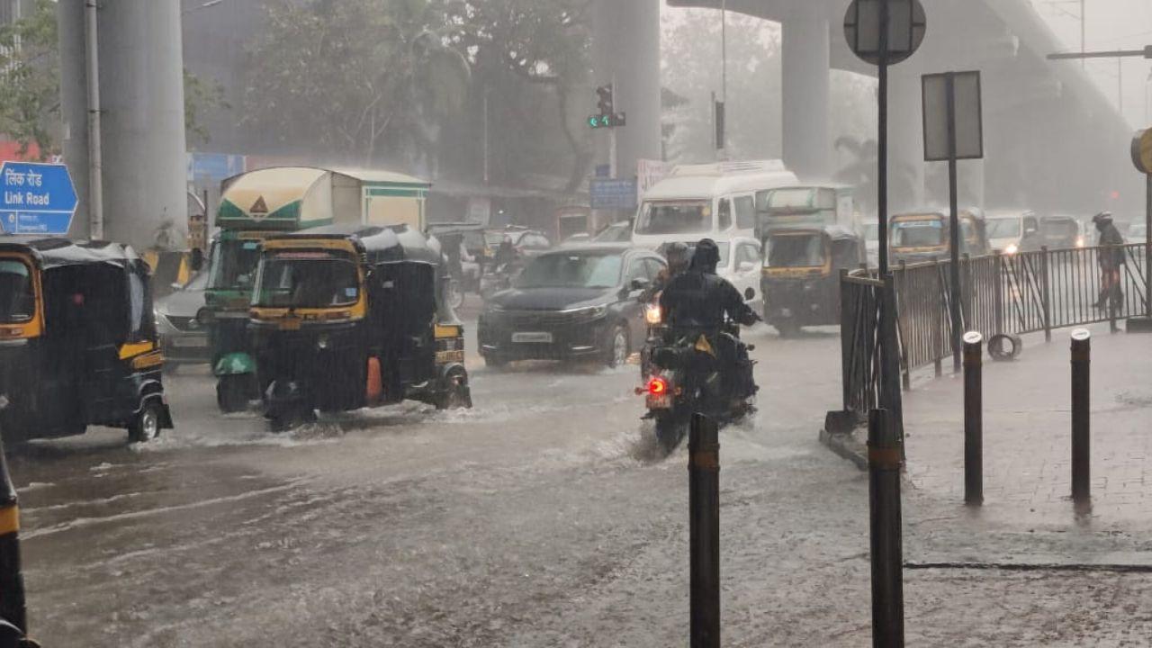 Heavy rain in Mumbai city and suburbs created problems for commuters on Tuesday.