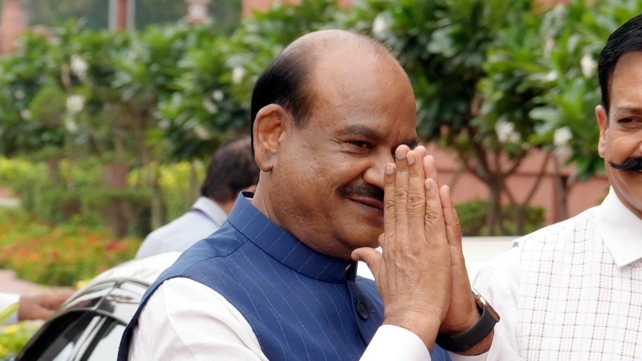 Lok Sabha Speaker Om Birla arrives on the first day of the Monsoon Session of Parliament in New Delhi.