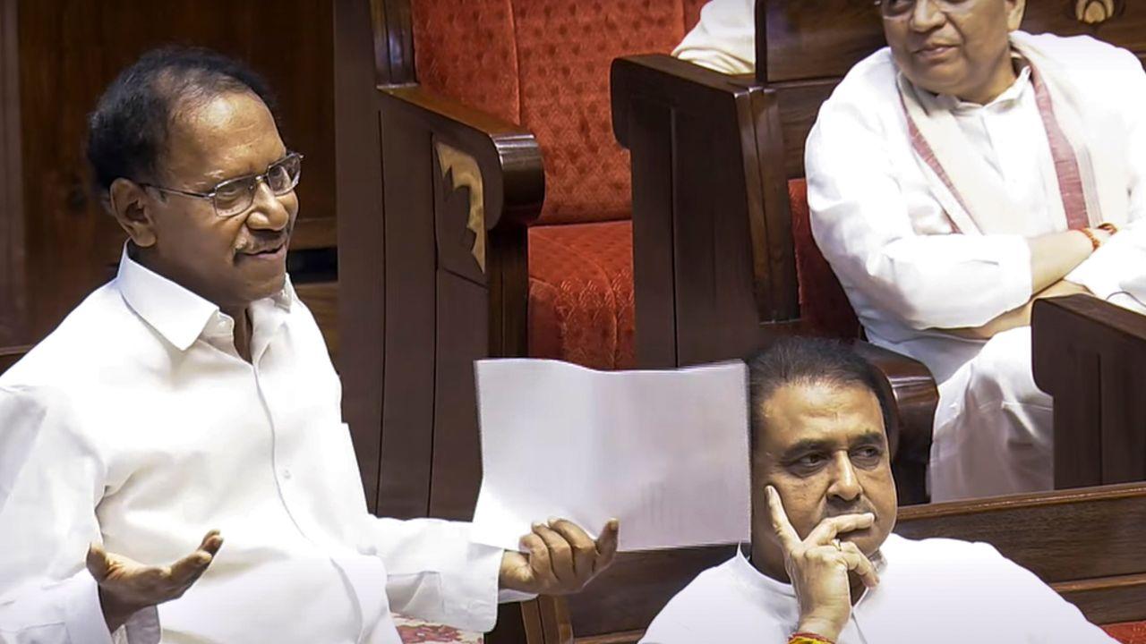 AIADMK MP M. Thambidurai, who could not complete his speech on the bill on Wednesday amid protests, was asked to continue by Chair Bhubaneswar Kalita.