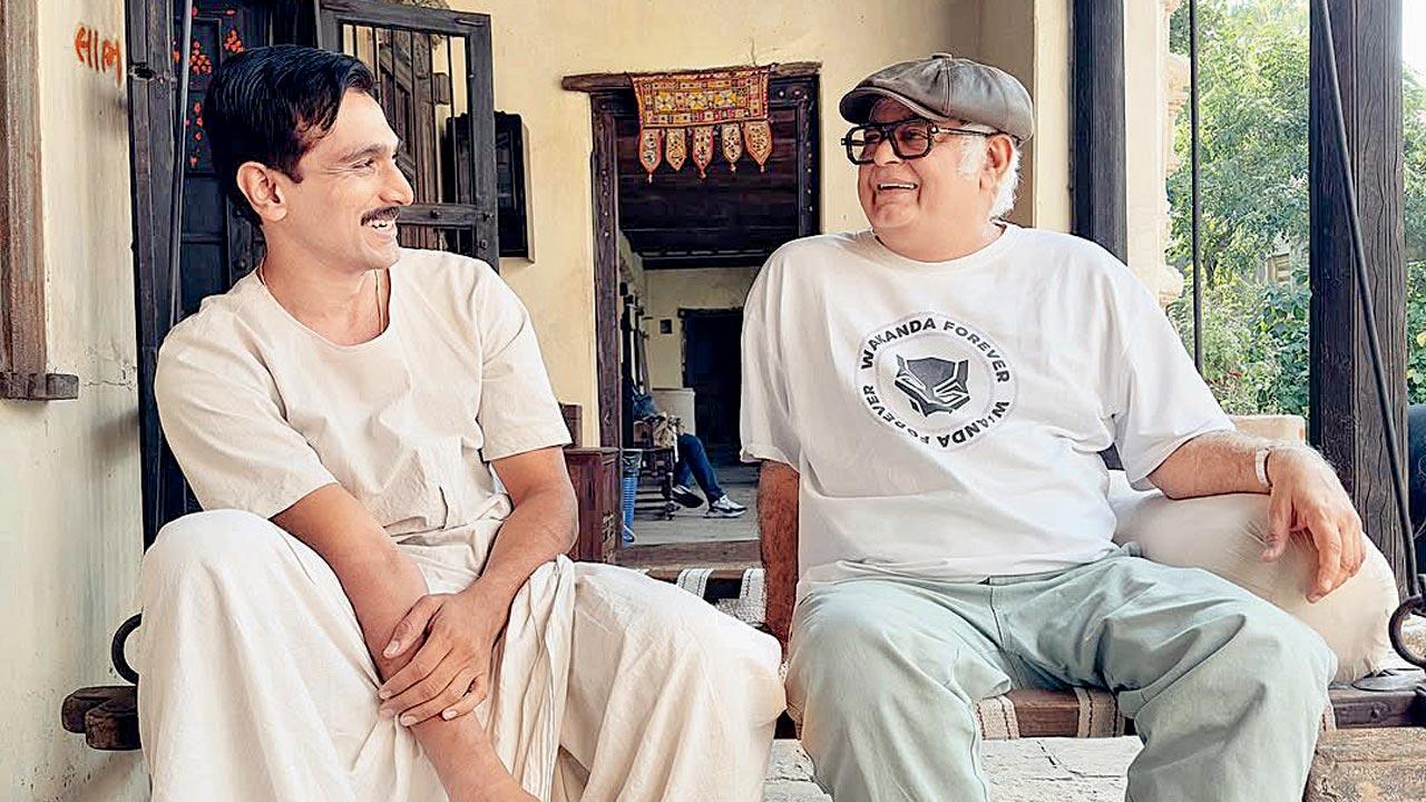 Pratik Gandhi (L) plays the Mahatma in Hansal Mehta’s (R) series 