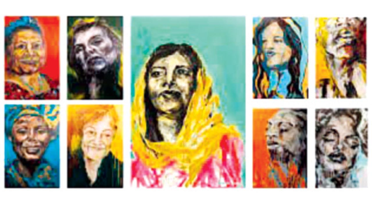 One of the art pieces is a portrait of Malala Yousafzai. PIC/IWASBORNAGIRL.FI