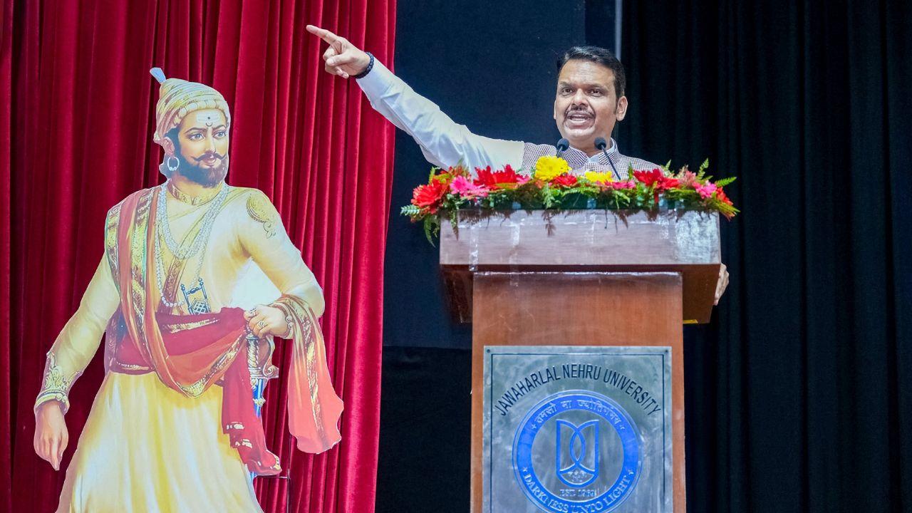 CM Fadnavis, addressing the function at Jawaharlal Nehru University (JNU) in New Delhi, stated that his government's policy promotes Marathi alongside other Indian languages, even as parts of Mumbai experienced violent protests against the perceived 
