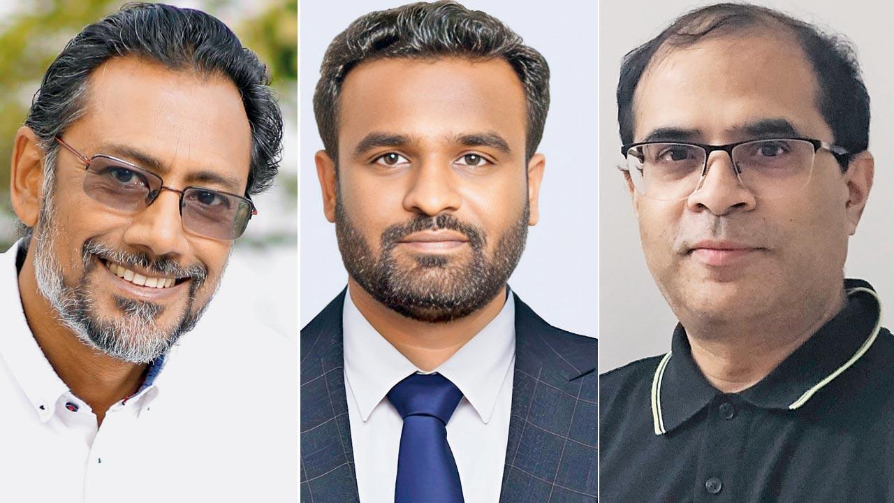 (From left) Nilanjan Bhowal, principal architect of Design Consortium; Y Nithiyanandam, head, Geospatial Research Programme, Takshashila Institution; Prasanto Roy, owner of first GRIHA-certified green home