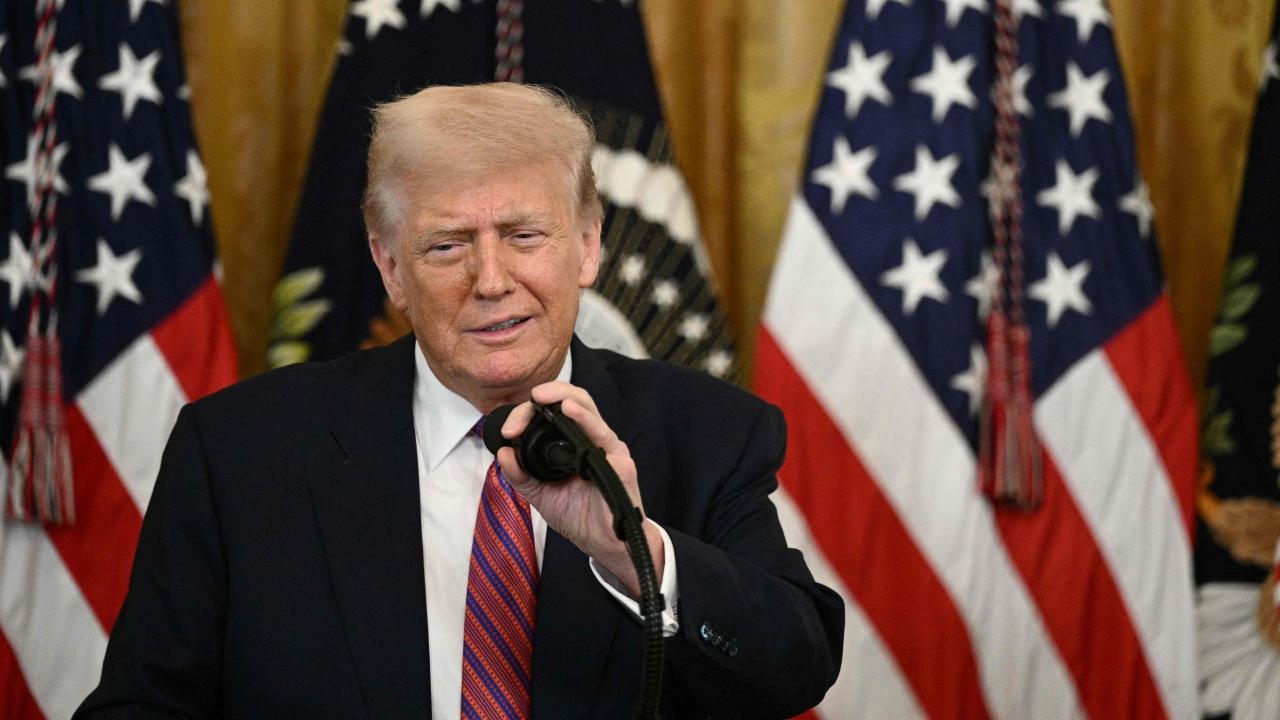 Addressing the audience while signing the Act, Trump jested, 