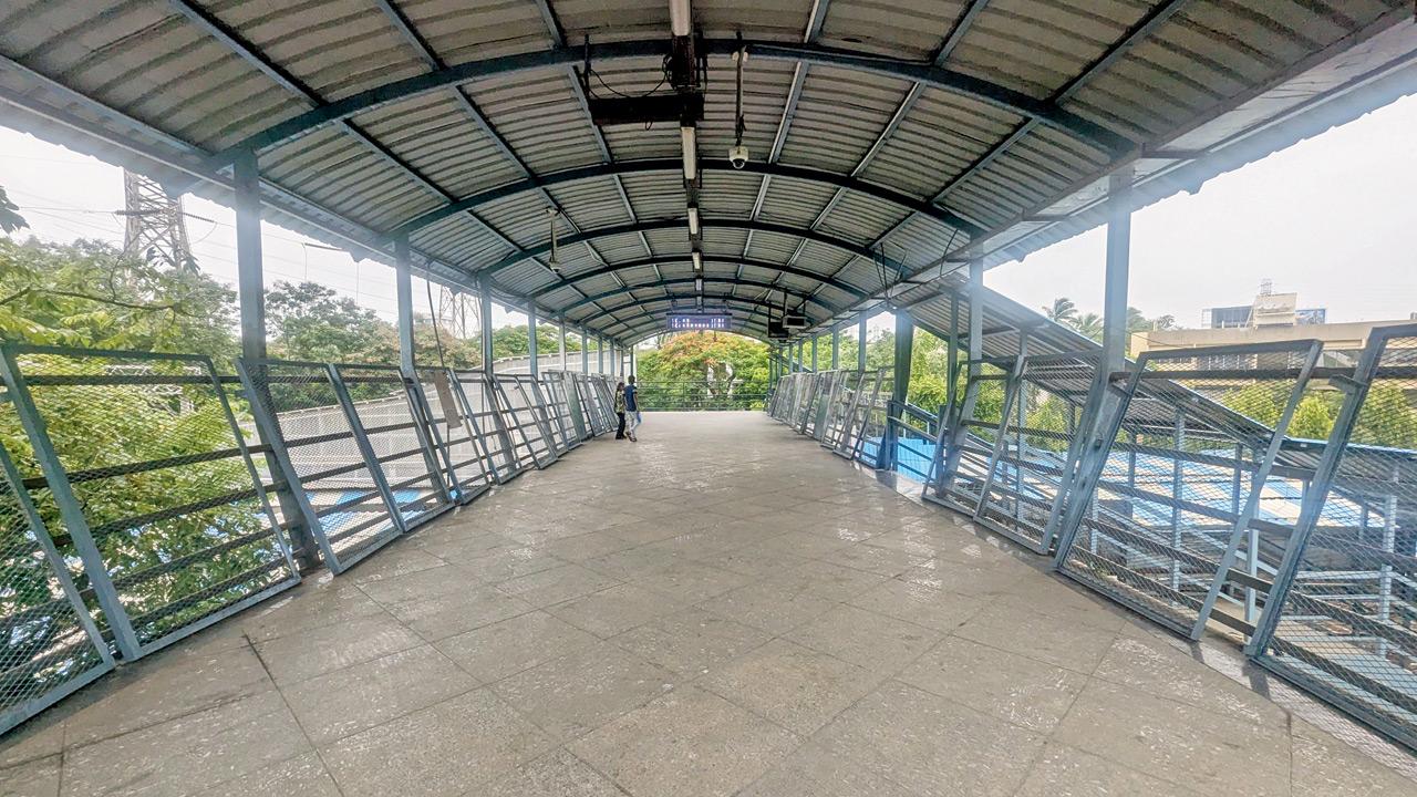 One FOB at Chunabhatti stands abandoned, a remnant of a scrapped rail project, while another sees sparse usage