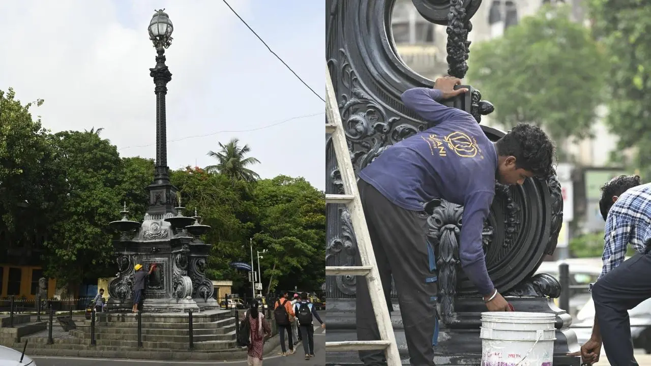 BMC springs into action to clean up Fitzgerald Fountain in South Mumbai
