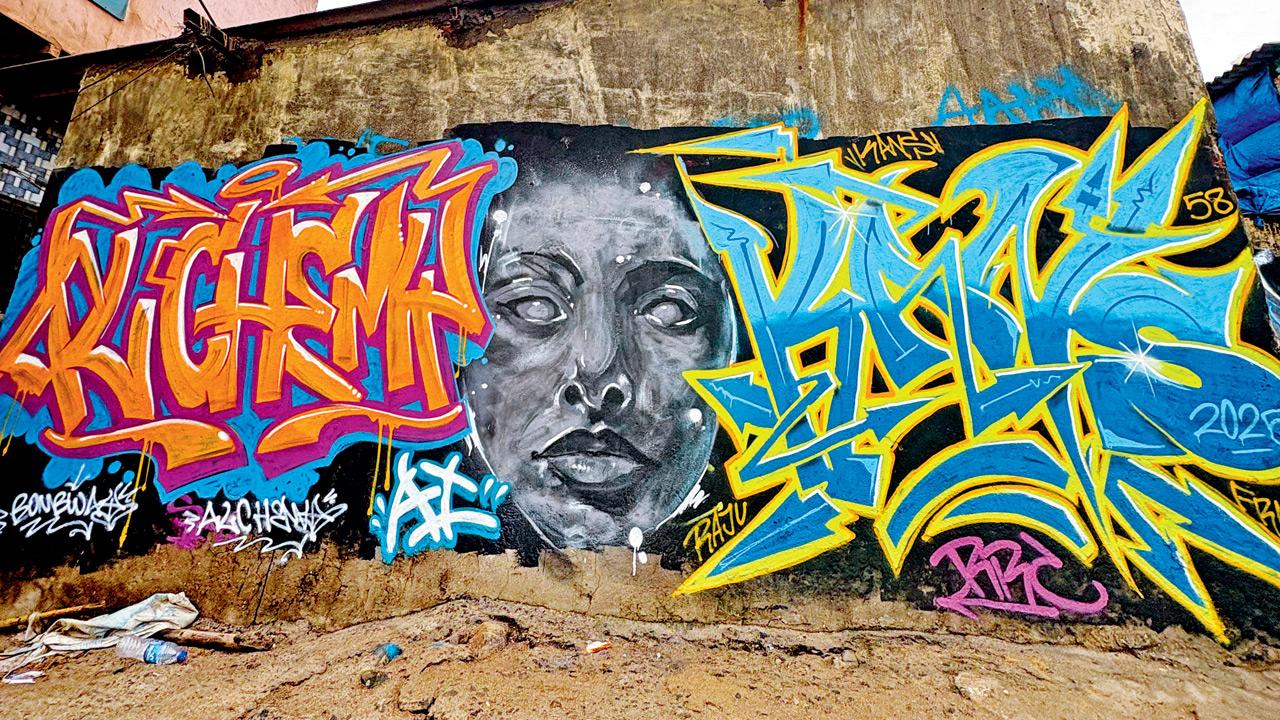 The new graffiti near Silver Beach in Juhu. PIC COURTESY/ RAHUL MAURYA 