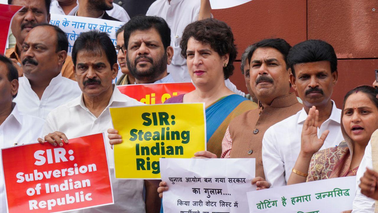 Multiple leaders were seen carrying posters condemning the revision exercise, holding placards calling it a 