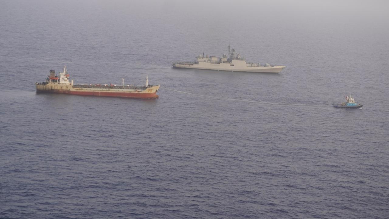 Indian Navy executes daring firefighting rescue of crew from tanker blaze