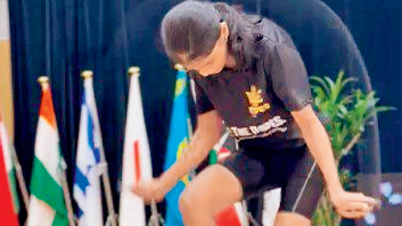 A member of the Indian jump rope team performs in the speed relay. Pic Courtesy/Aman Varma