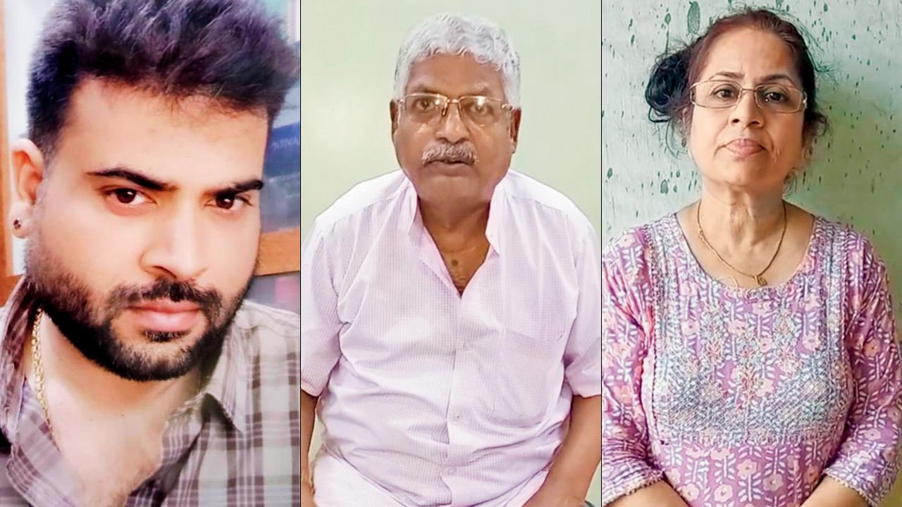 Joel D’Souza, a resident, Chandrakant Shedge and Kavita Chodankar