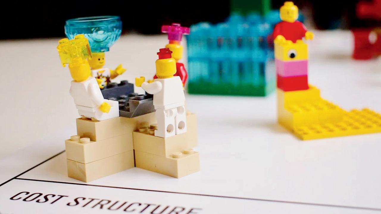 LEGO® characters represent teammates in the session