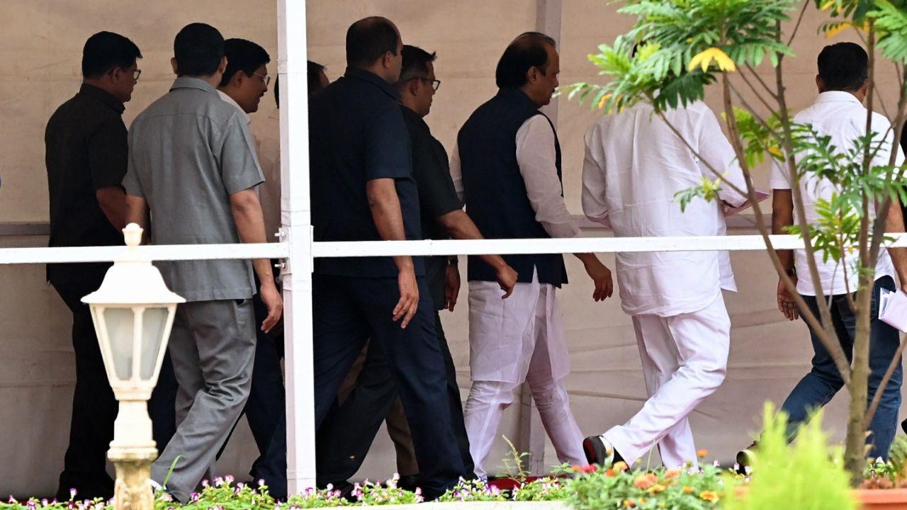 Deputy CM Ajit Pawar among other leaders, at the Monsoon Session 2025 in Mumbai's Vidhan Bhavan 