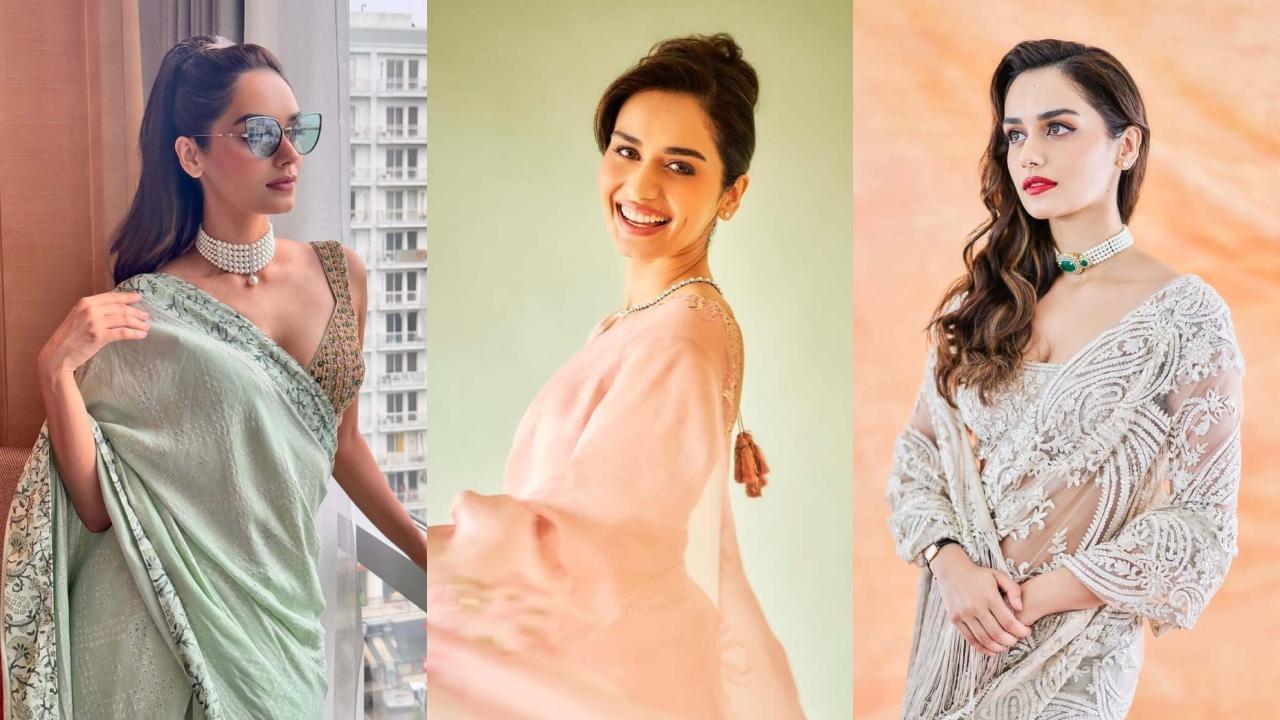 Manushi Chhillar serves vintage charm with elegant sarees for Maalik promotions