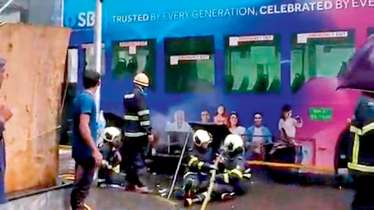 Fire brigade personnel rushed to the spot