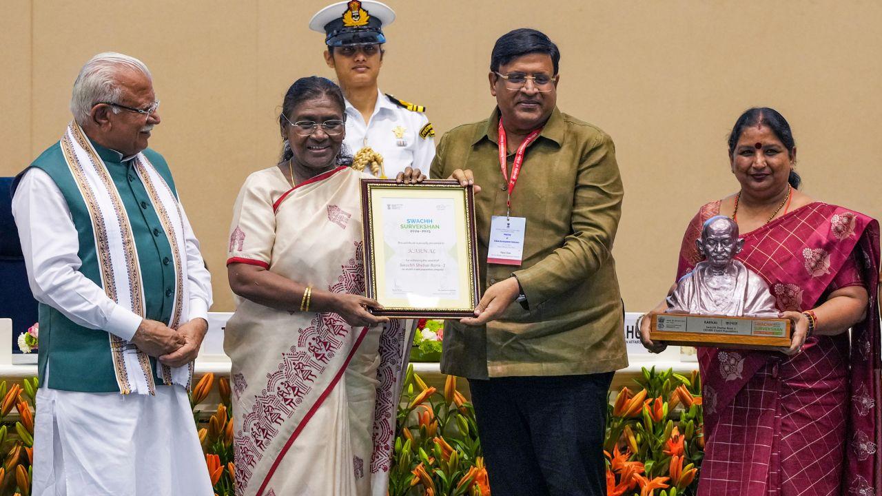 The municipal council was recognised under the category of cities with a population between 50,000 and 3 lakh for its exemplary work in urban sanitation, waste management, and green initiatives