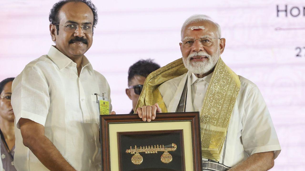 Later, PM Modi attended the valedictory function of the 'Aadi Thiruvathirai' Festival at the Gangaikonda Cholapuram Temple in Ariyalur. During the festival, which marked King Rajendra Chola I's birth anniversary, he emphasised strengthening India's defence forces, drawing inspiration from the Chola Empire's powerful navy for a 'Viksit Bharat'