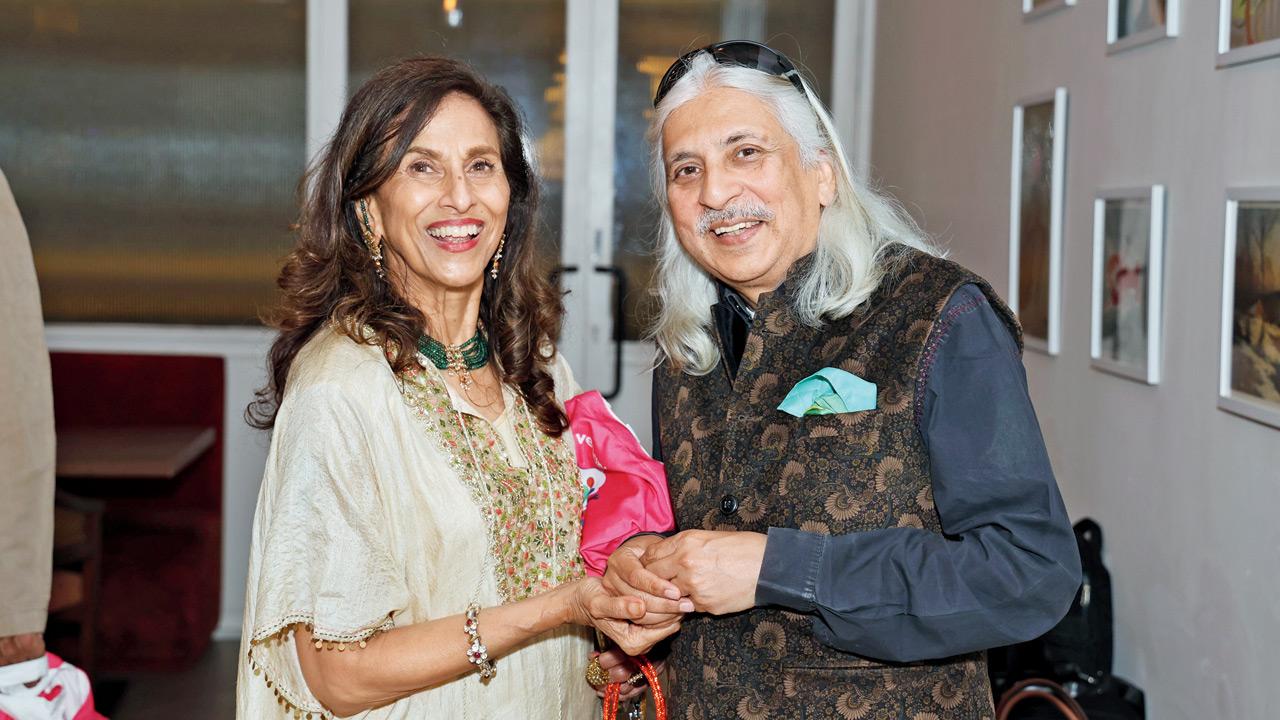 Shobhaa De and Sanjoy K Roy, managing director, Teamwork Arts at the 2025-26 festival season announcement at Lower Parel last week 