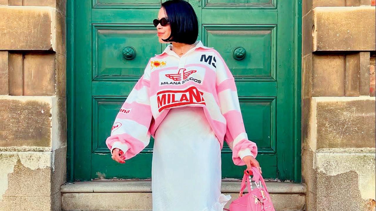 A soft pastel or white satin skirt with an oversized knitted top can freshen up your aesthetic. Pic Courtesy/@catlpatterson
