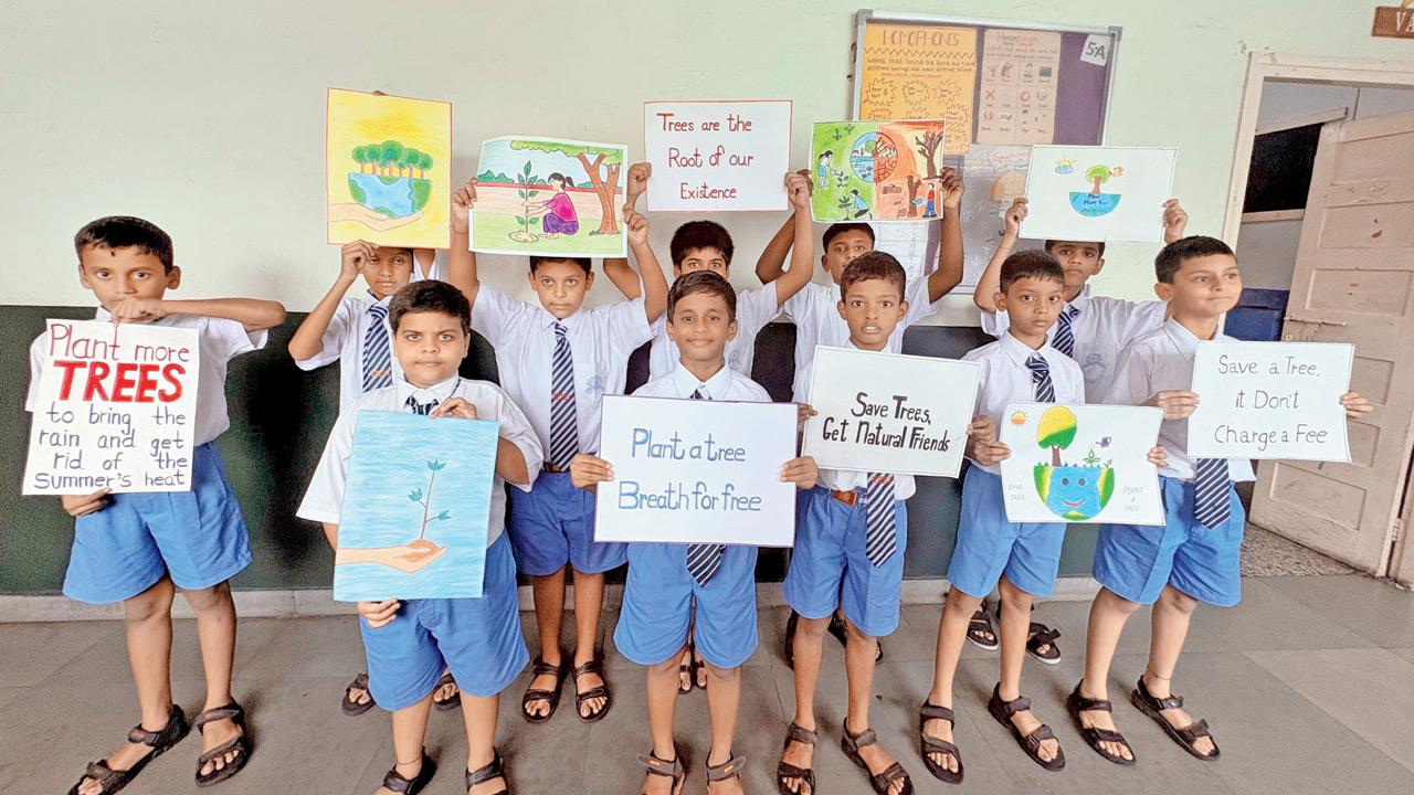 St Pius students engage in tree plantation slogan writing and poster making. PIC/BY SPECIAL ARRANGEMENT