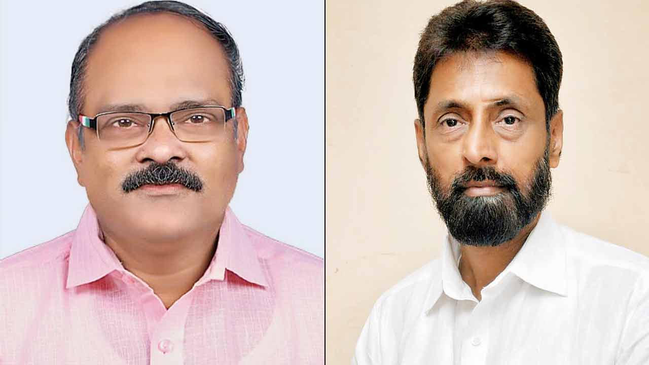 Ravindra Kashinath Thosar, a local resident (right) Madhu Kotian, president of Mumbai Rail Pravasi Sangh
