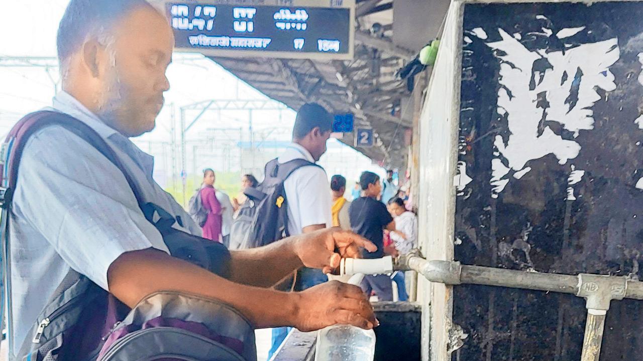 Drinking water taps on platforms 1 and 2 are now functional. Pics/Shirkant Khuperkar
