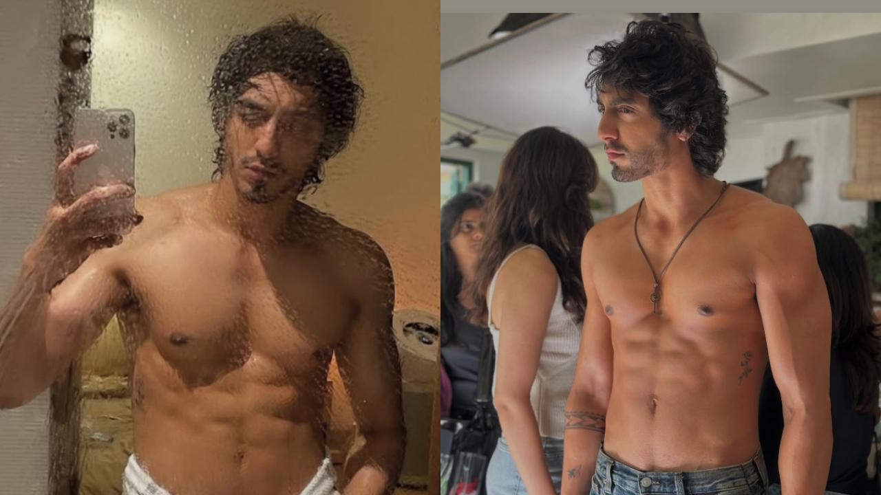 Saiyaara star Ahaan Panday flaunts his physique in series on shirtless pictures
