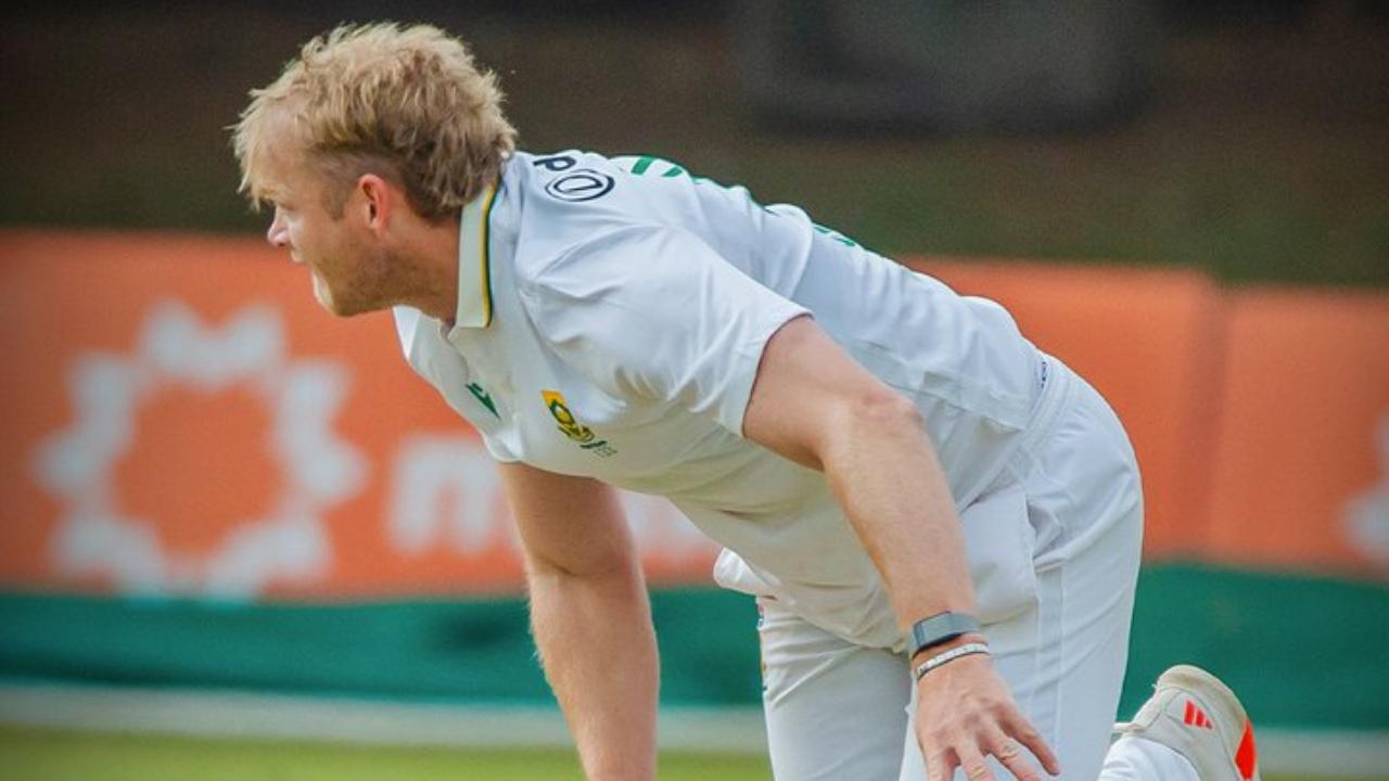 With this, he became the fourth South African —and first since Jacques Kallis in 2002 —to smash a ton and register a five-wicket haul in the same Test match (Pic: X/@ProteasMenCSA) (Pic: X/@ProteasMenCSA)