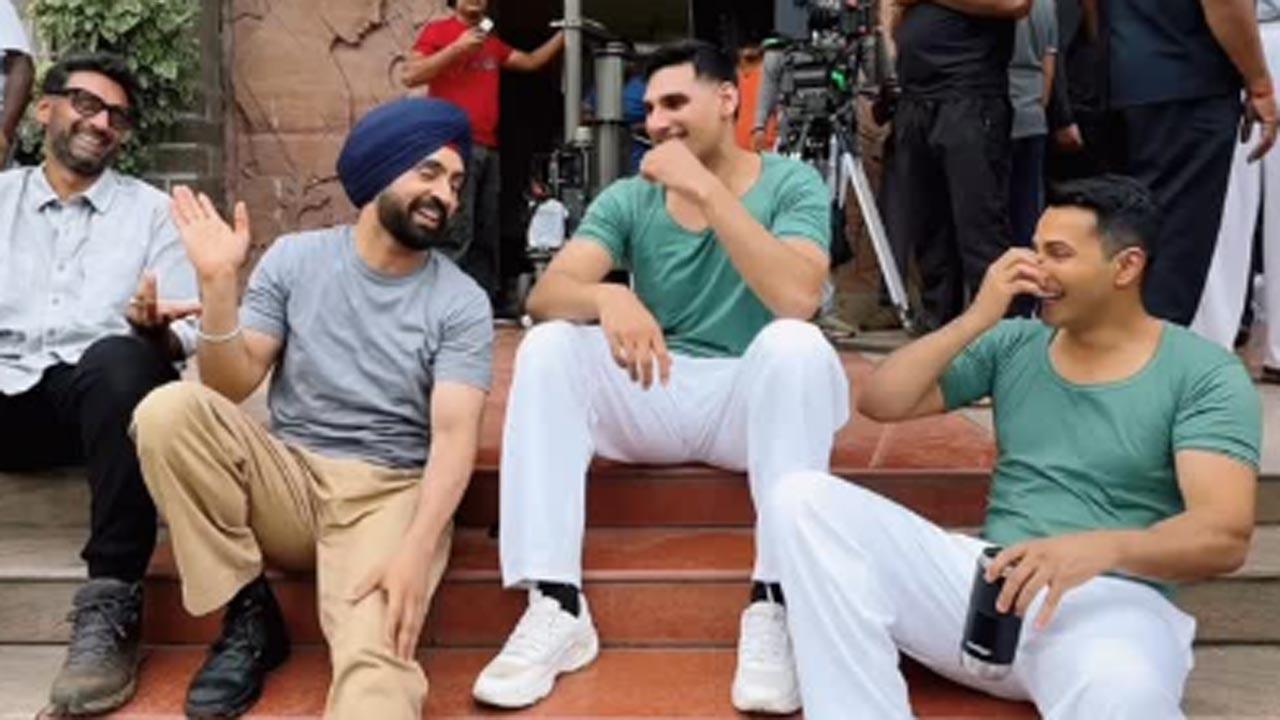 Diljit Dosanjh, Varun Dhawan and Ahaan Shetty's 'another day' on Border 2 sets