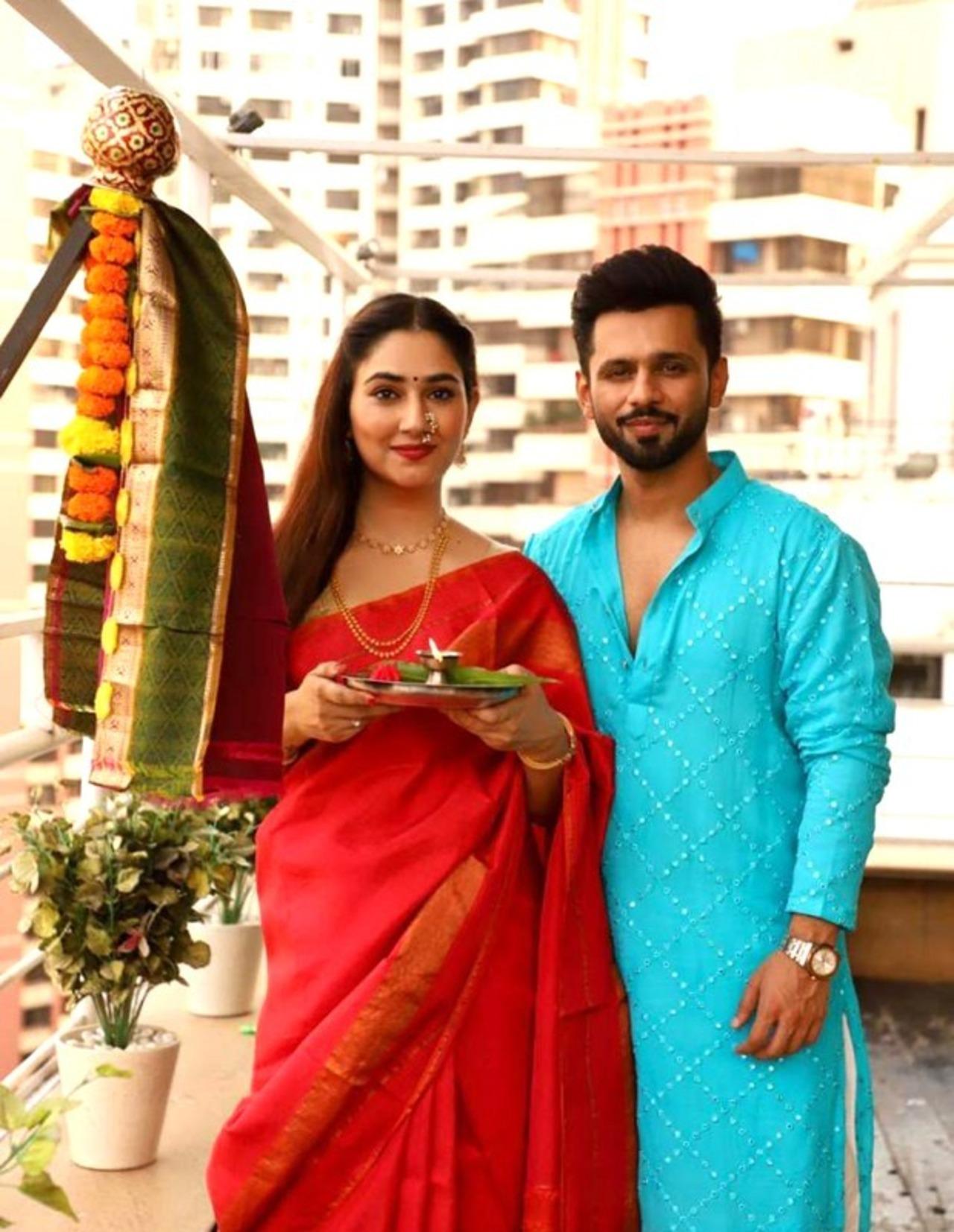 Rahul and Disha make sure to live every moment. Just like they love travel and parties, they equally take part in religious ceremonies. Not to miss, they look regal in ethnic attires as they pose while celebrating Gudi Padwa.