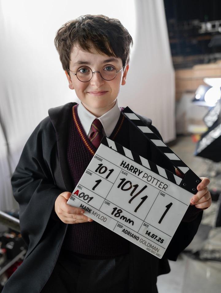 Dominic McLaughlin will be playing Harry Potter. In the recent post shared by HBO, he is seen donning the signature Hogwarts uniform paired with round-rim glasses and a lightning bolt scar.