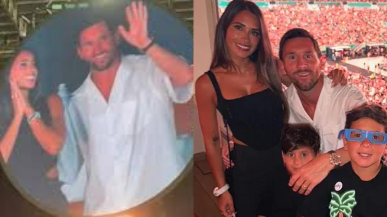 Coldplay kiss cam: Lionel Messi smiles as he gets captured with his wife