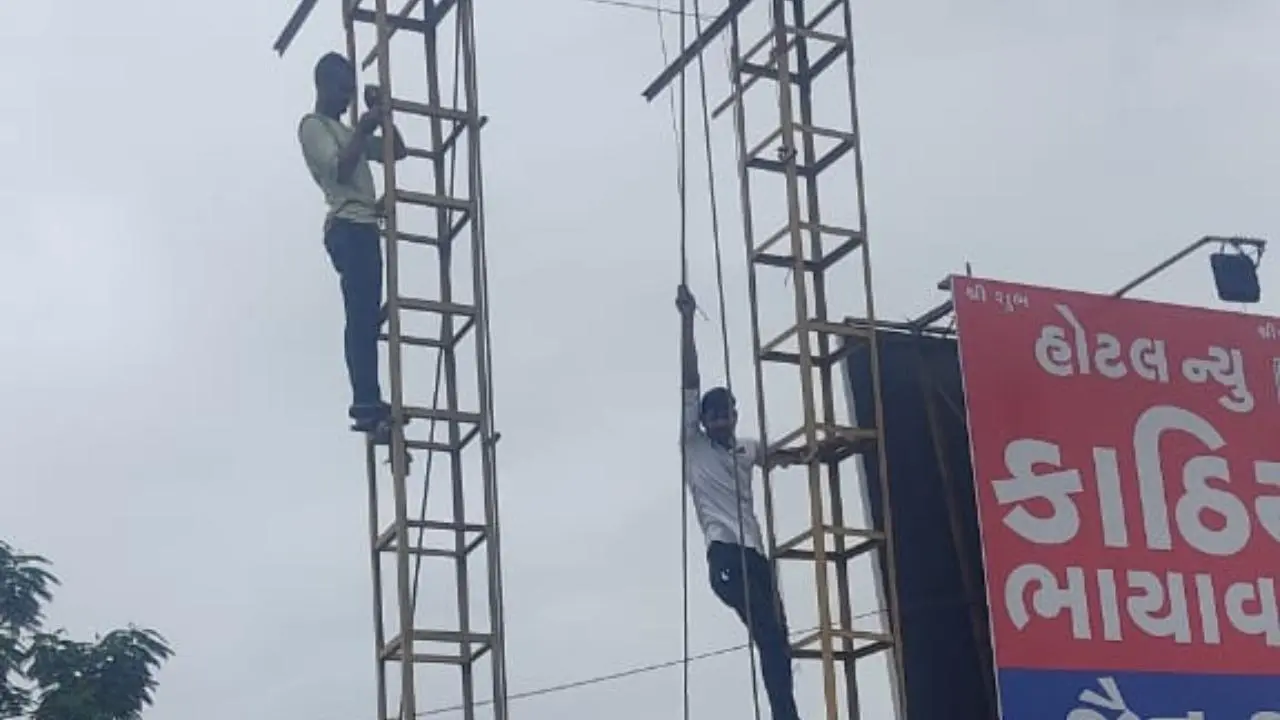 IN PHOTOS: MNS workers pull down Gujarati signboards of hotels on highway