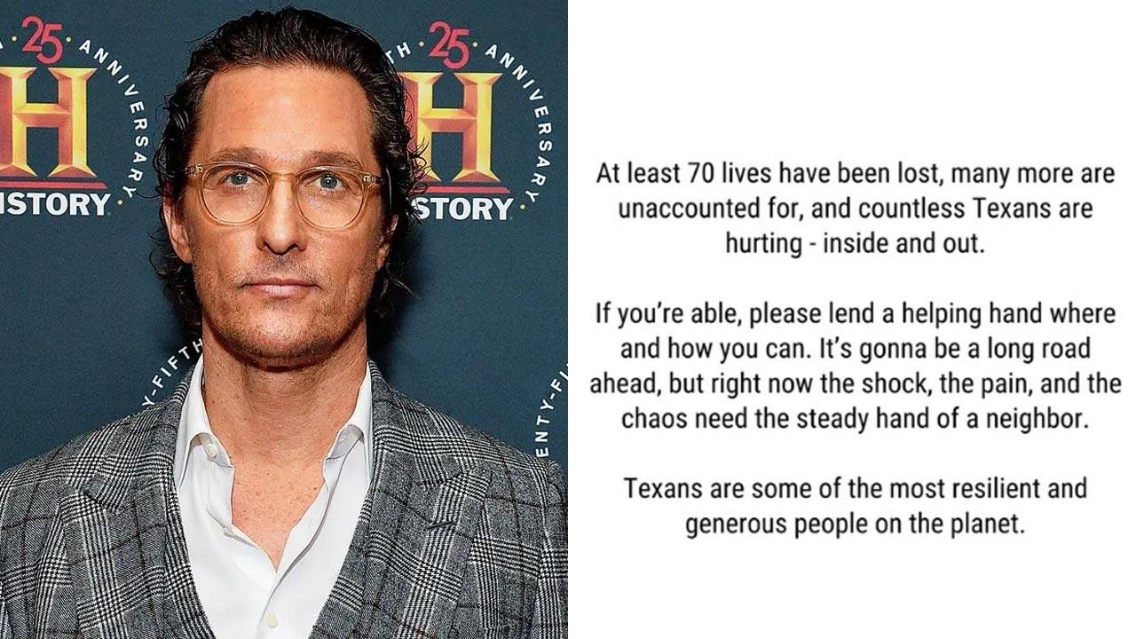 Matthew McConaughey urges fans to help victims following the devastating floods in Texas