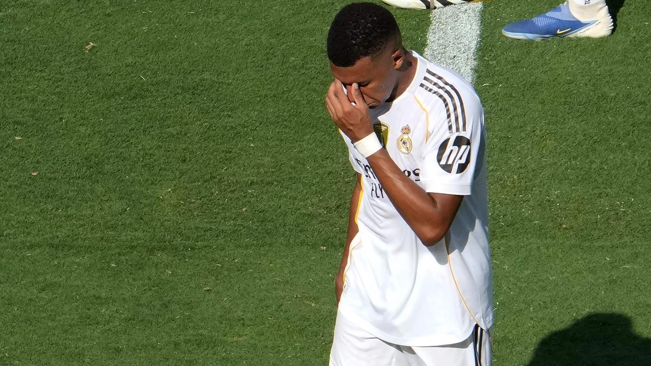Real Madrid`s French forward Kylian Mbappe reacts at the end of the FIFA Club World Cup 2025 semifinal football match between France`s Paris Saint-Germain and Spain`s Real Madrid at MetLife stadium in East Rutherford, New Jersey. Pic/AFP