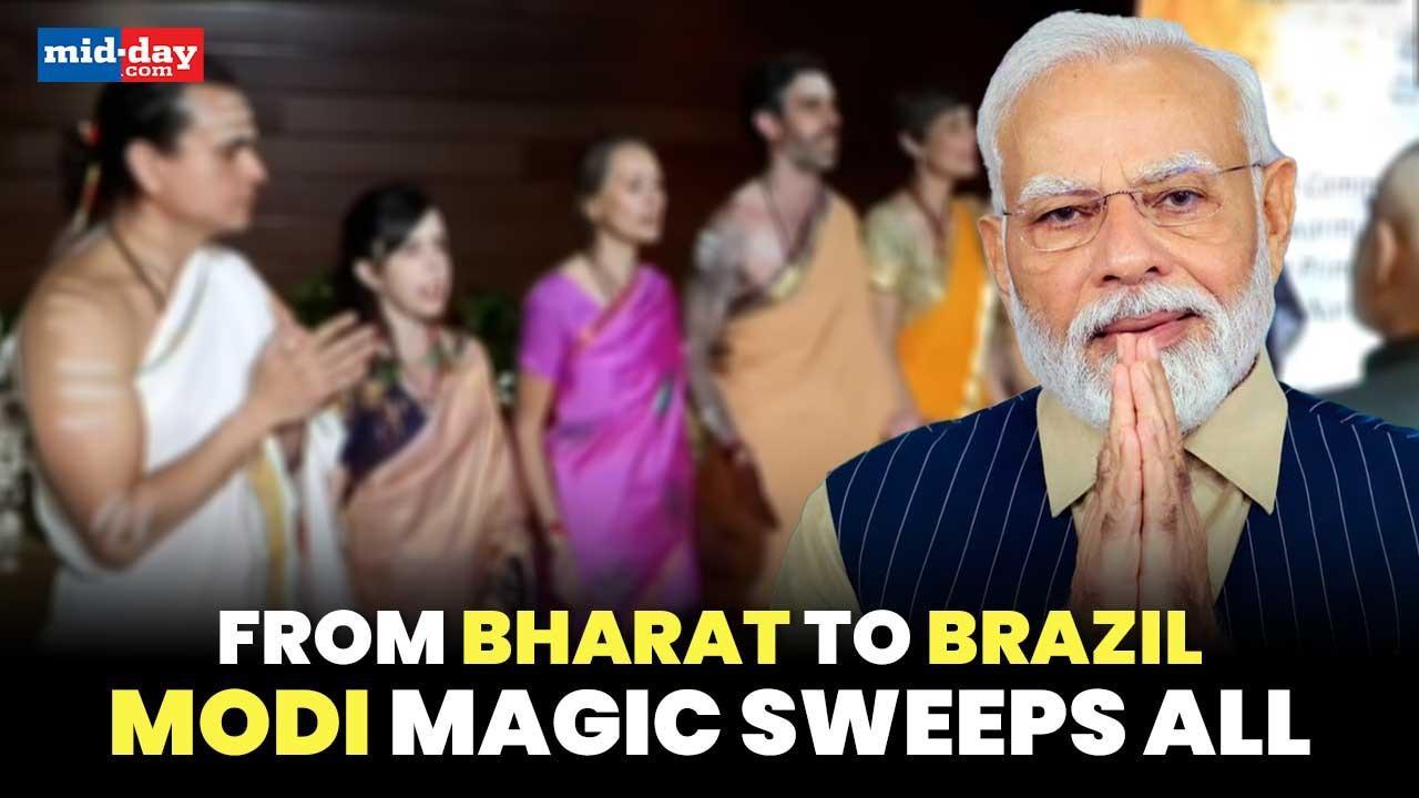 PM Narendra Modi Welcomed in Brazil with Sacred Shiva Chants | BRICS Summit 2025
