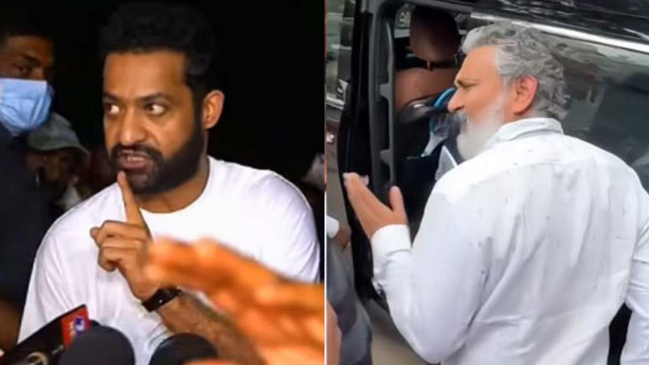 Jr NTR shushes fans chanting his name at Kota Srinivasa Rao's funeral; SS Rajamouli pushes man trying to take selfie