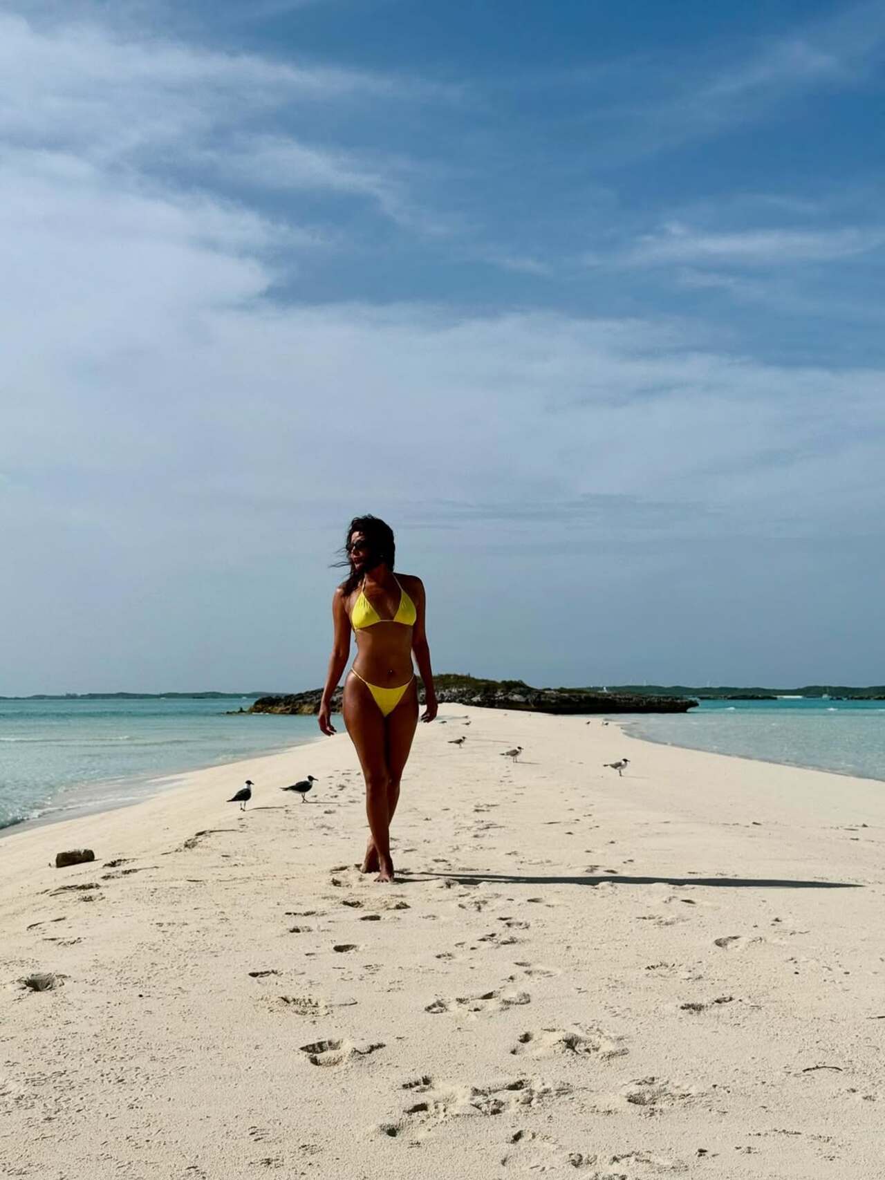 The scenic view: Be it Priyanka's stunning bikini look or the view of the sea behind her, fans are drooling over both