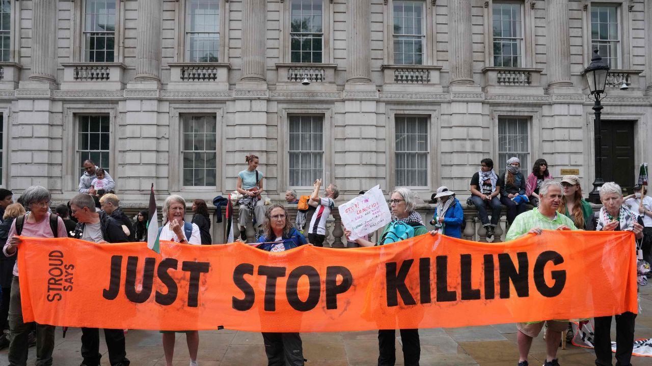 Police announced an increased presence in central London ahead of the protests, saying they would protect the right to peaceful protest but would act swiftly if demonstrators violated the law