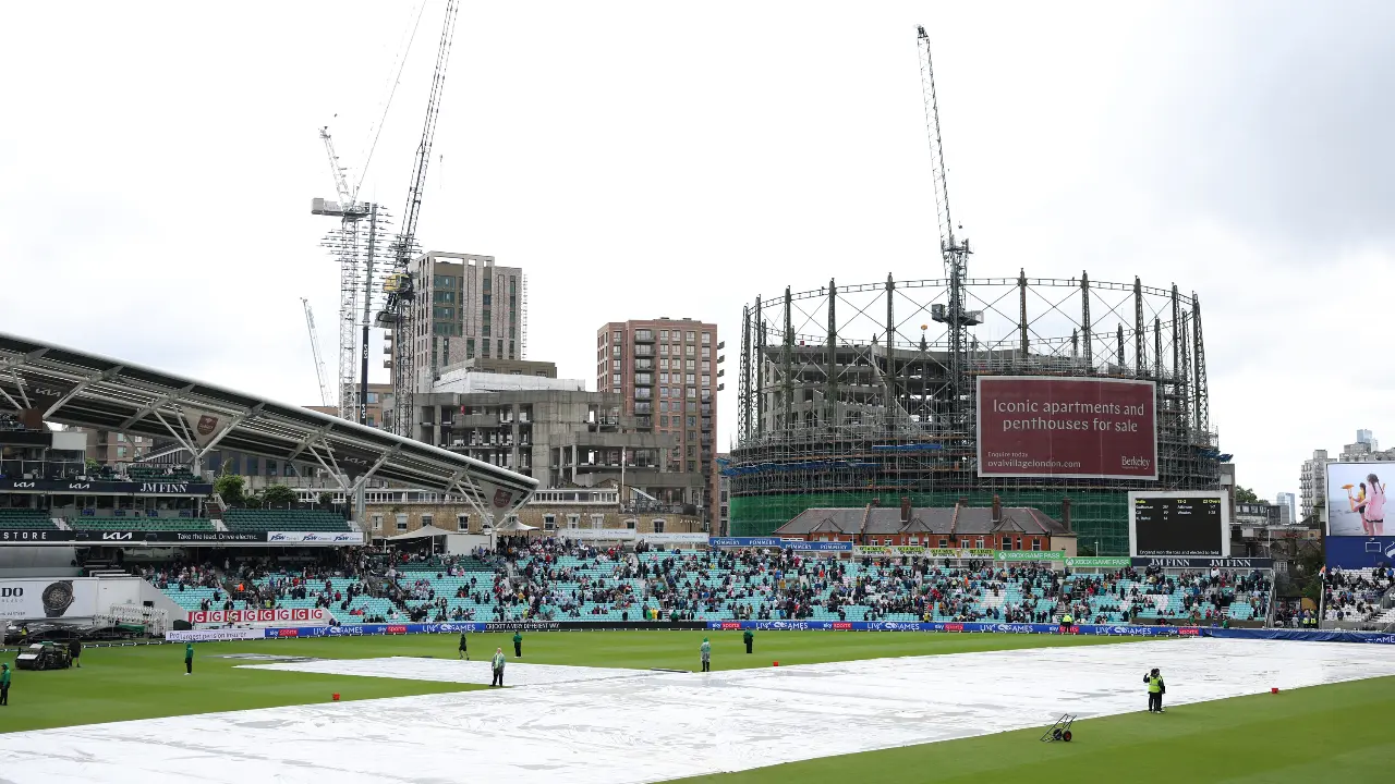 India go to tea at 85/3 after weather shortens second session
