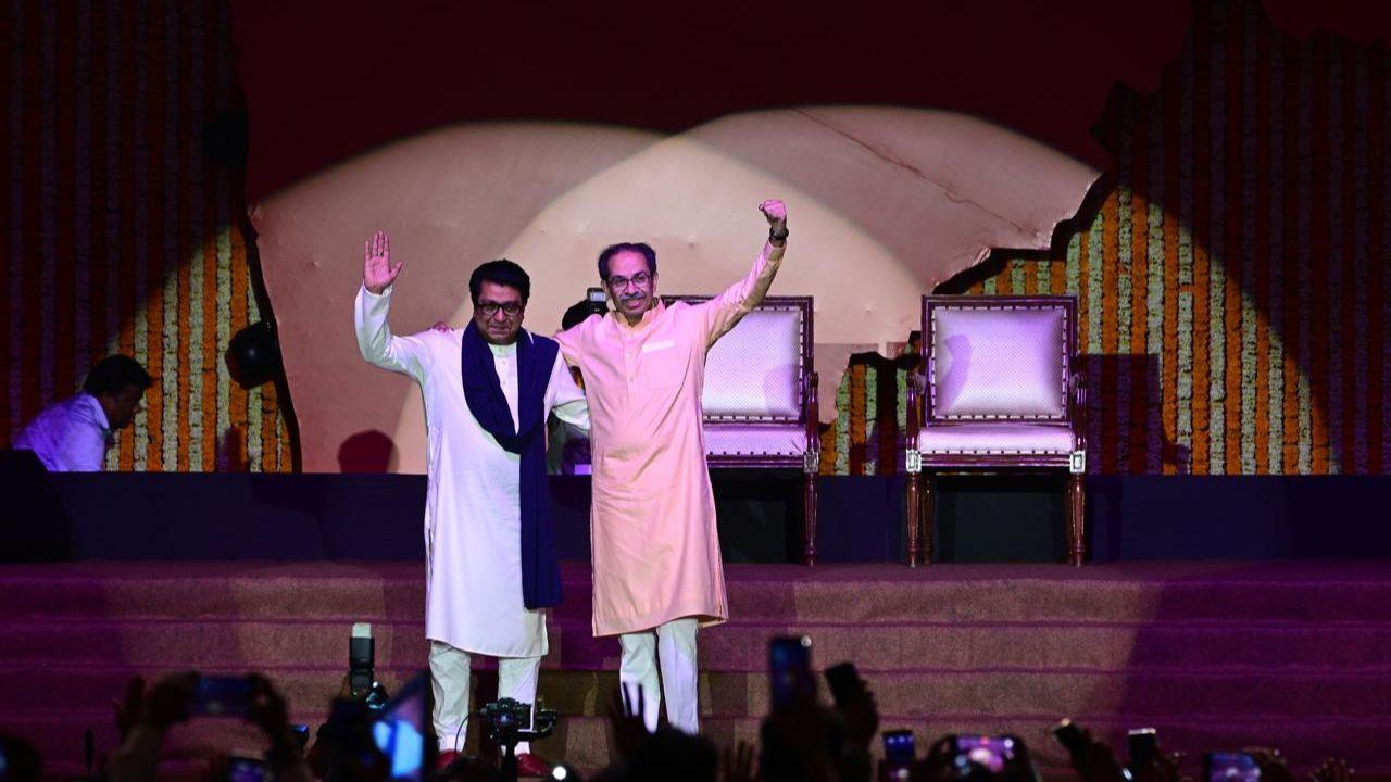 IN PHOTOS | Thackeray Victory rally: Raj and Uddhav Thackeray after decades
