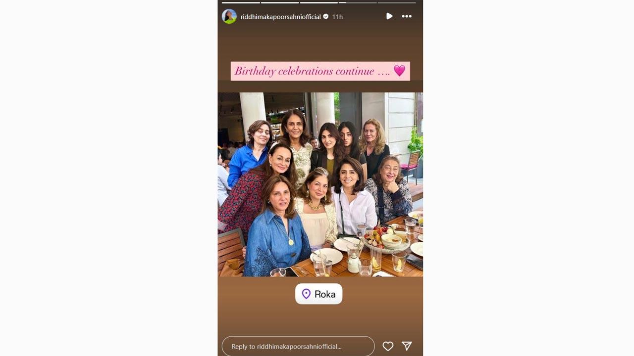 Picture Courtesy/Riddhima Kapoor Sahni`s Instagram account