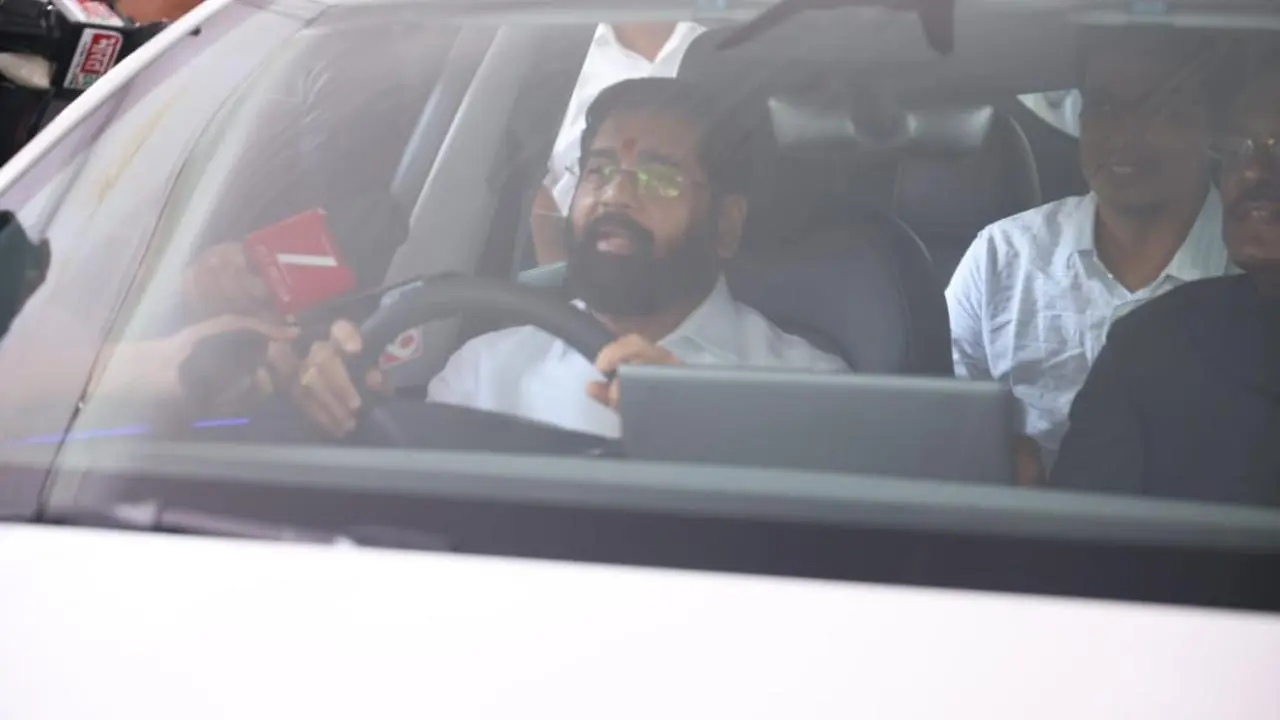IN PHOTOS: Eknath Shinde takes Tesla for a spin in Mumbai