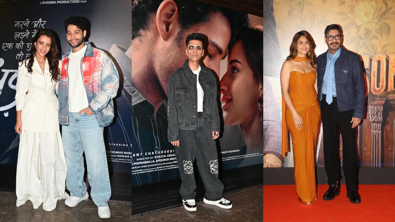 Spotted in the city:Ajay Devgn-Mrunal Thkaur, Triptii Dimri-Siddhanth Chaturvedi